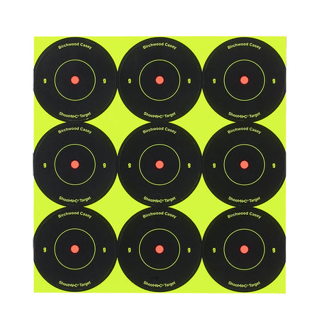 Birchwood Casey Shoot-N-C Reactive 2" Bullseye Paper Target Black/Yellow 12 Pack
