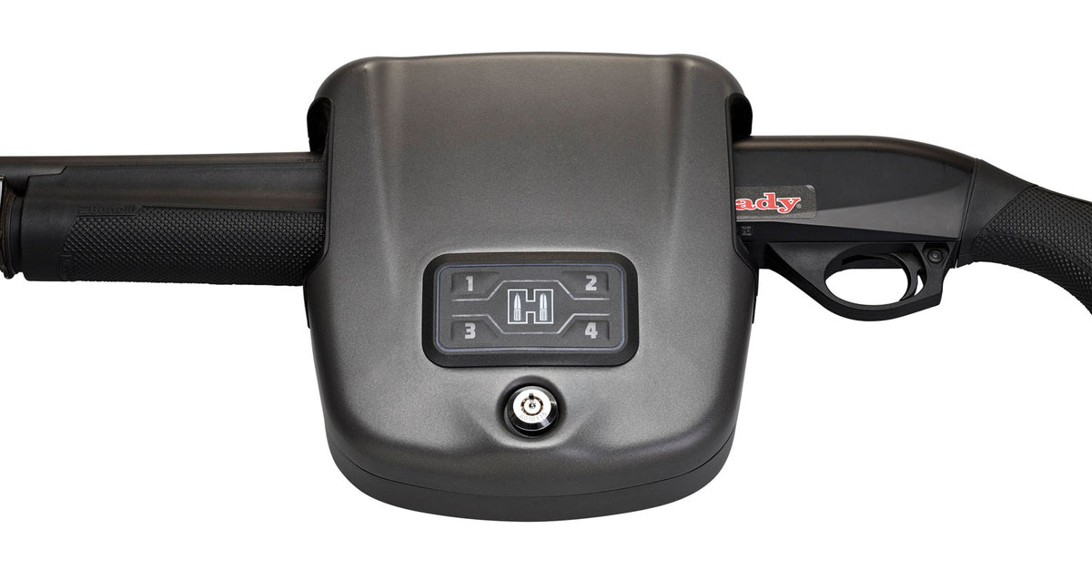Hornady 98180 Rapid Safe Shotgun Wall Mount Lock RFID Access Code Key Black Steel