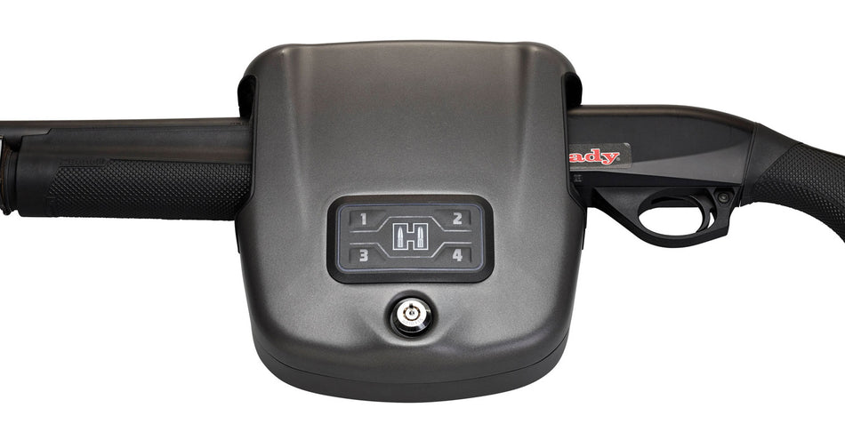 Hornady 98180 Rapid Safe Shotgun Wall Mount Lock RFID Access Code Key Black Steel