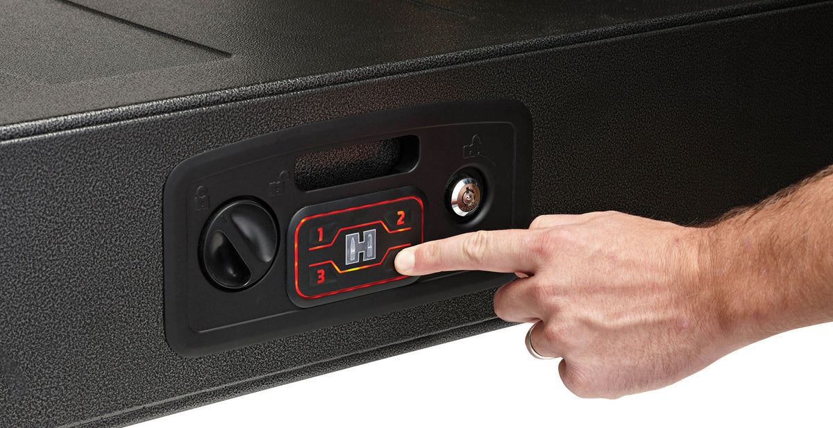 Hornady 98190 Rapid Safe AR Gunlocker Black Steel RFID Code Key Holds 2 Shotguns or Rifles