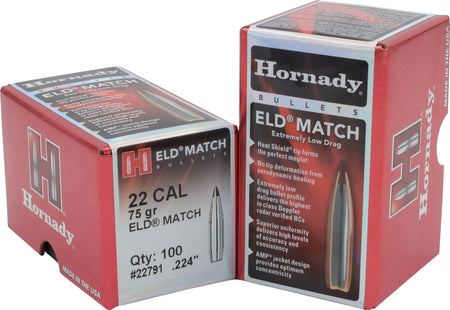 Hornady 22791 ELD Match .224 Caliber 75 Grain Target Bullets Box of 100