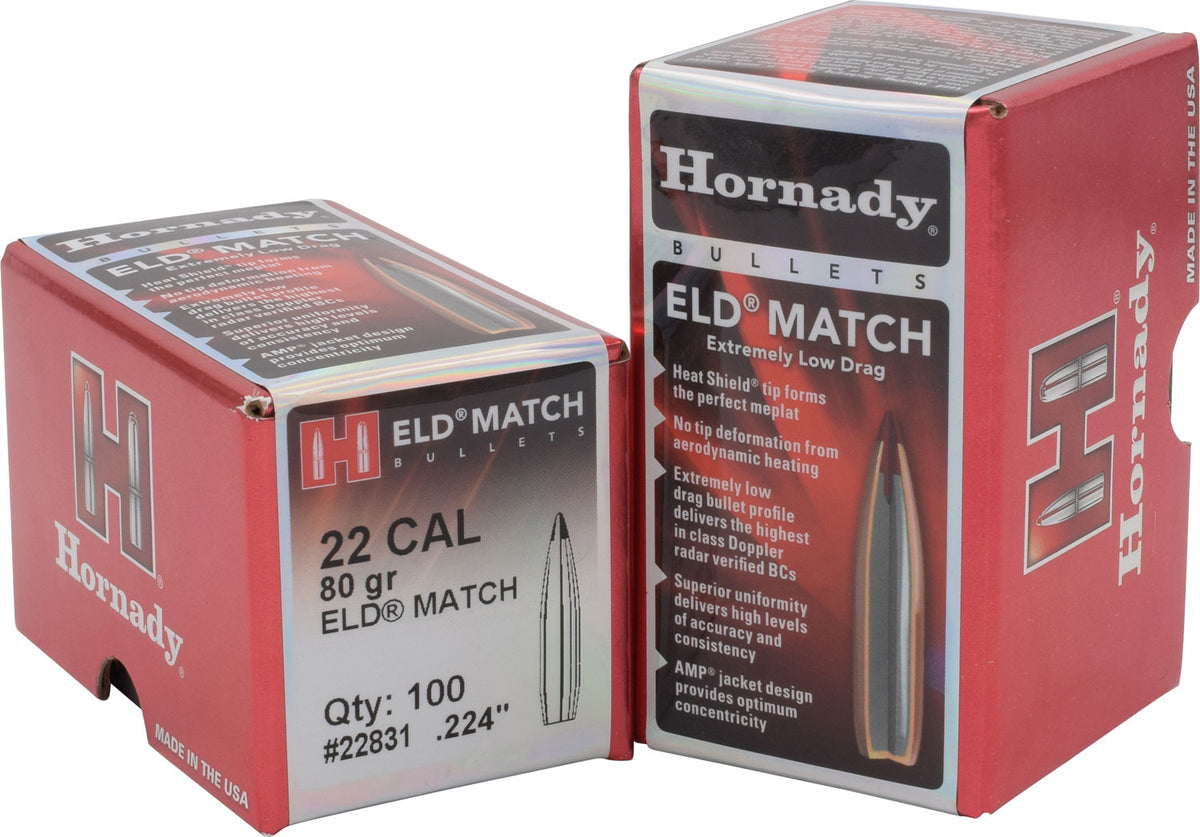 Hornady 22831 ELD Match .224 Caliber 80 Grain Target Bullets Box of 100