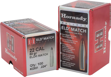 Hornady 22831 ELD Match .224 Caliber 80 Grain Target Bullets Box of 100