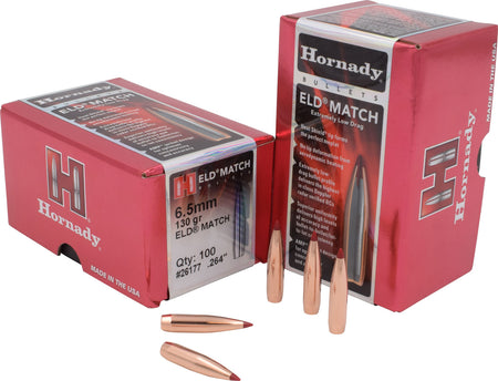 Hornady 26177 ELD Match .264 Caliber 130 Grain Target Bullets Box of 100