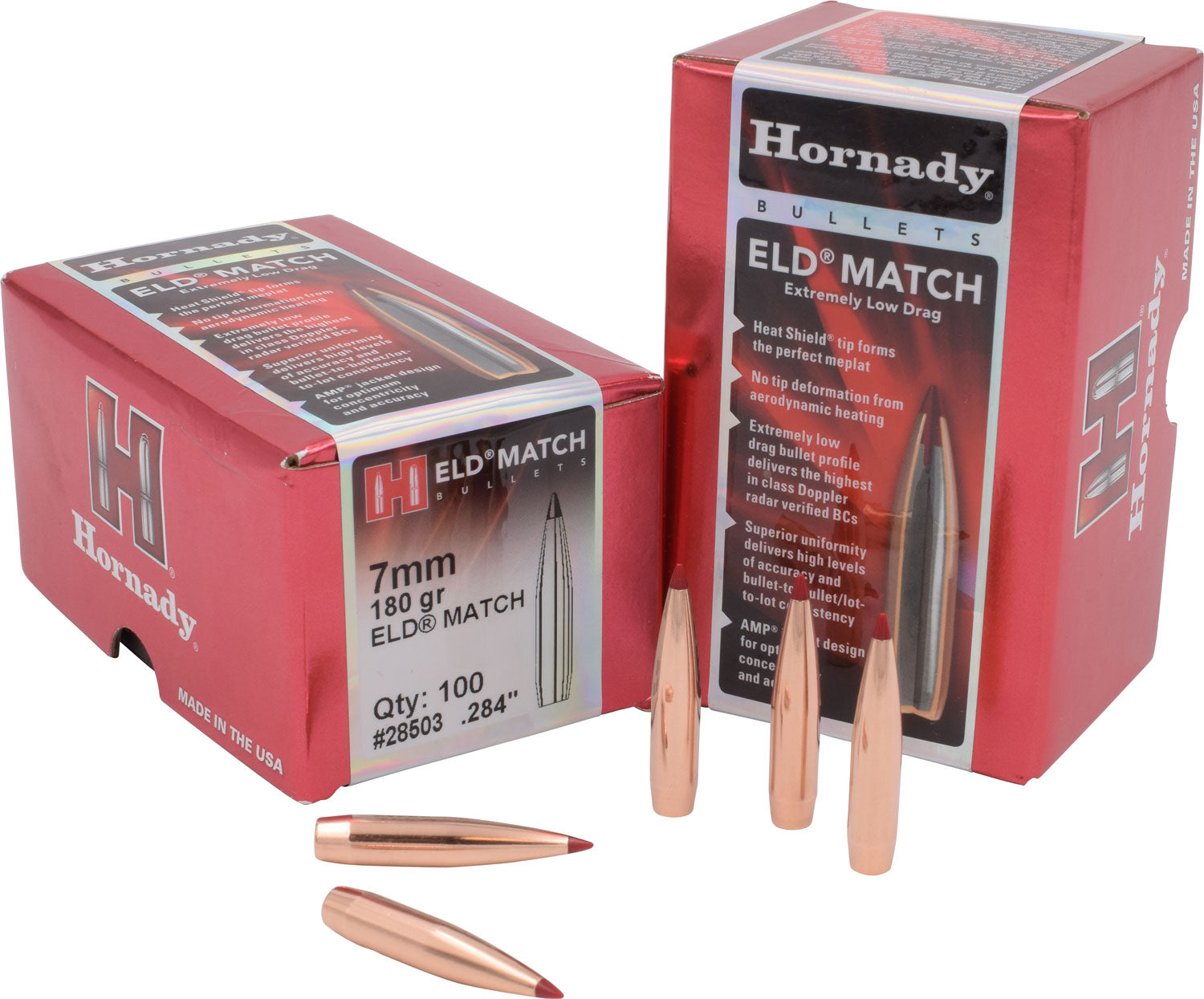 Hornady 28503 ELD Match .284 Caliber 180 Grain Target Bullets Box of 100