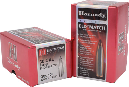 Hornady 30313 ELD Match .308 Caliber 155 Grain Target Bullets Box of 100