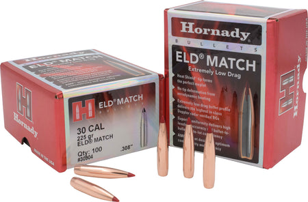 Hornady 30904 ELD Match .308 225 Grain Extremely Low Drag Match 100 Per Box