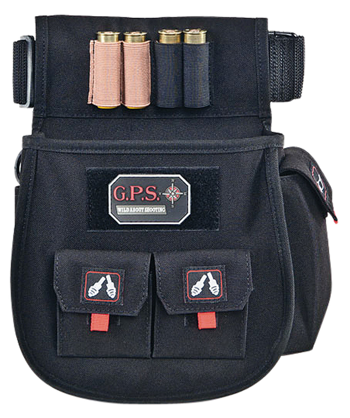 GPS Bags 1094CSP Black Deluxe Double Shotshell Waist Pouch Adjustable Belt