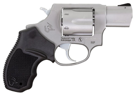 Taurus 232729 327 Small Frame 327 Federal Mag 6rd 2" Matte Stainless Steel Barrel, Cylinder & Frame, Black Finger Groove Rubber Grip, Hammer Safety