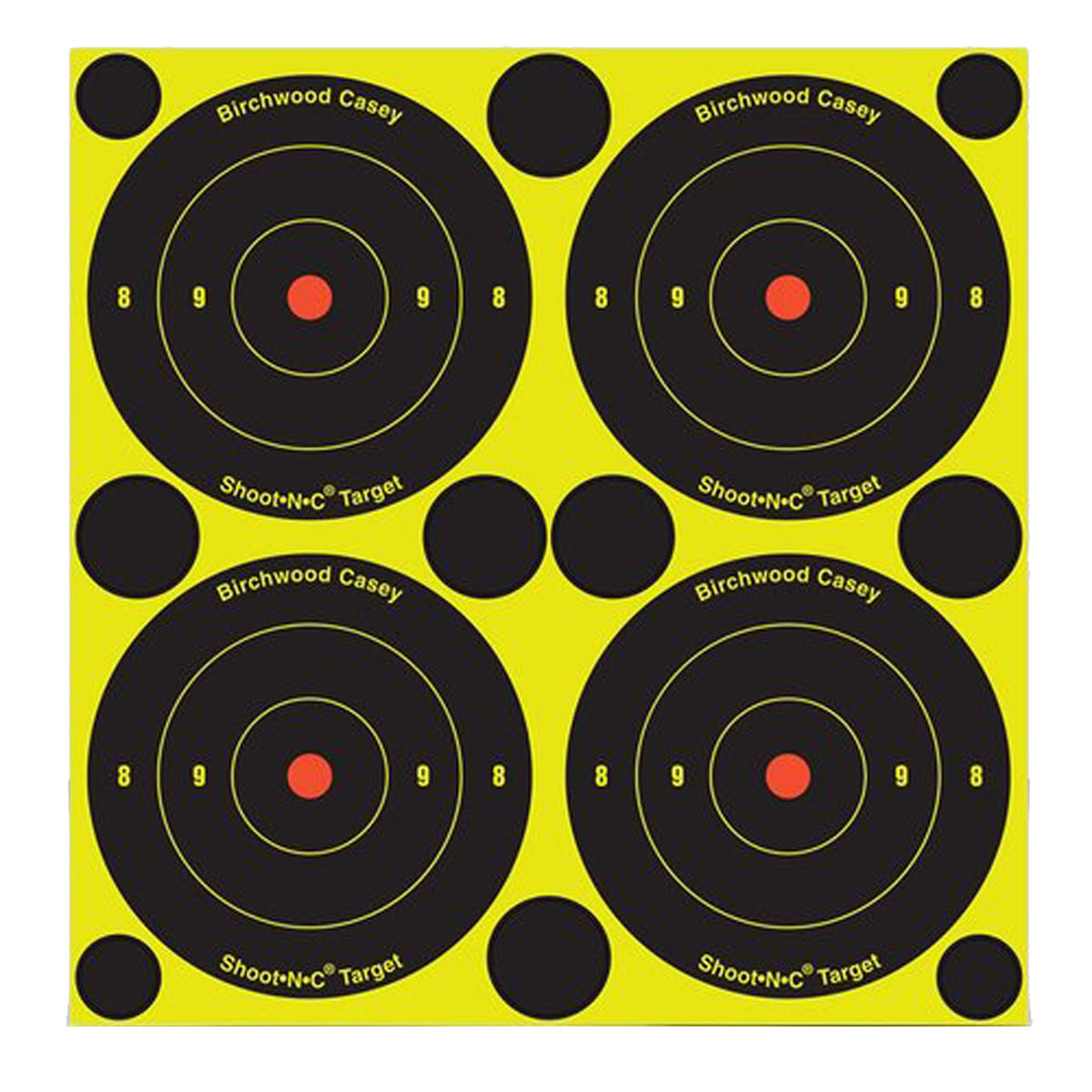 Birchwood Casey 34315 Shoot-N-C Reactive Bullseye Target Self-Adhesive 3 Inch Black/Yellow 12 Pack