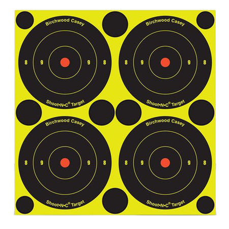 Birchwood Casey 34315 Shoot-N-C Reactive Bullseye Target Self-Adhesive 3 Inch Black/Yellow 12 Pack