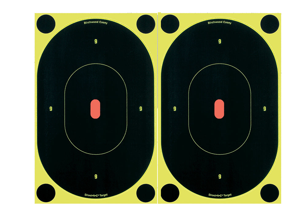 Birchwood Casey 34710 Shoot-N-C Self-Adhesive Silhouette Reactive Paper Target 7" Oval 6 Pack