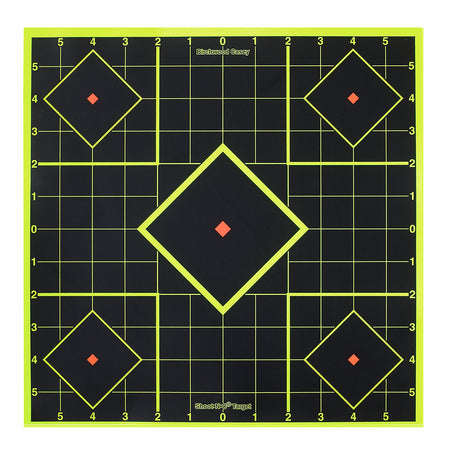 Birchwood Casey Shoot-N-C Reactive 8" 5-Diamond Paper Target Black/Yellow 6 Pack