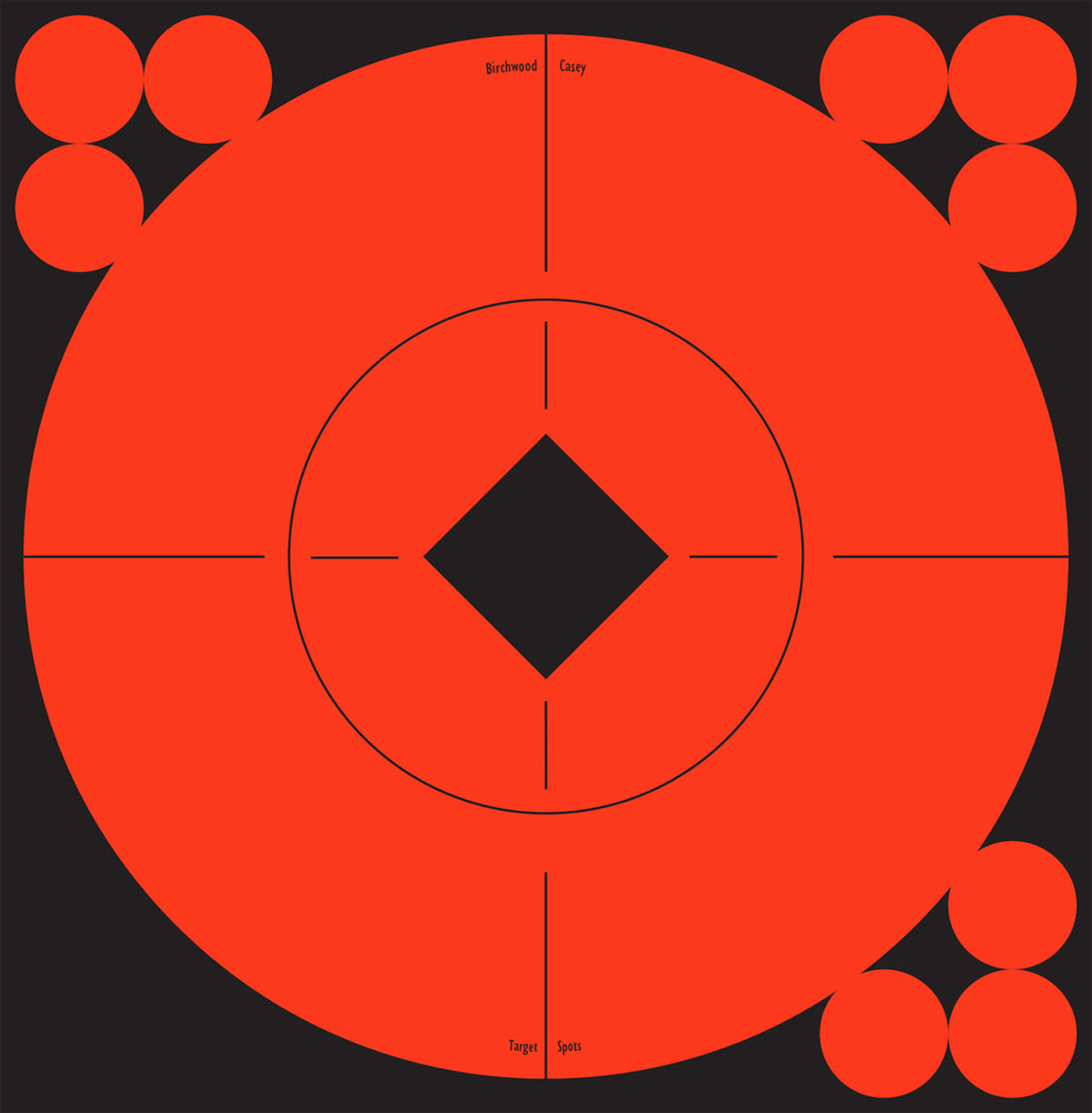 Birchwood Casey 6" Bullseye Self-Adhesive Target Spots Black/Orange 10 Pack