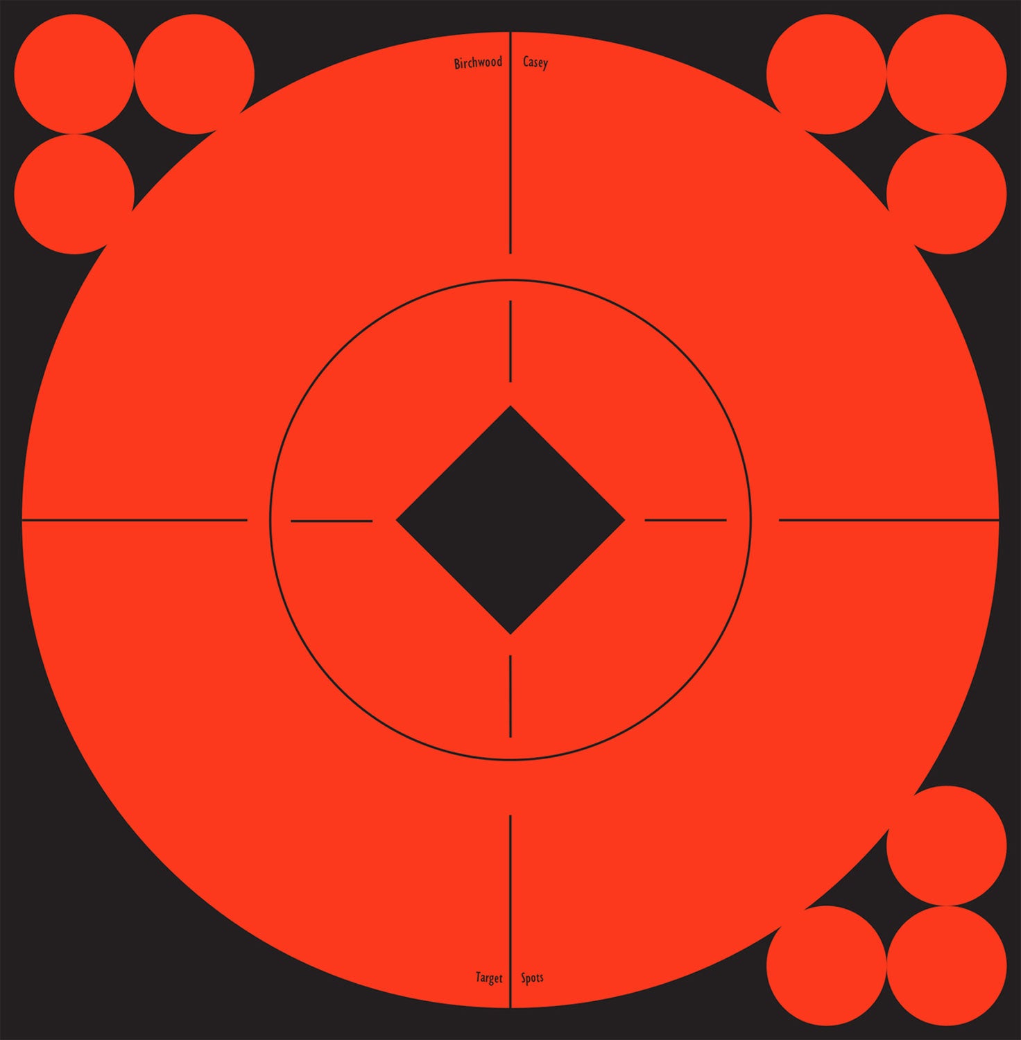 Birchwood Casey 6" Bullseye Self-Adhesive Target Spots Black/Orange 10 Pack