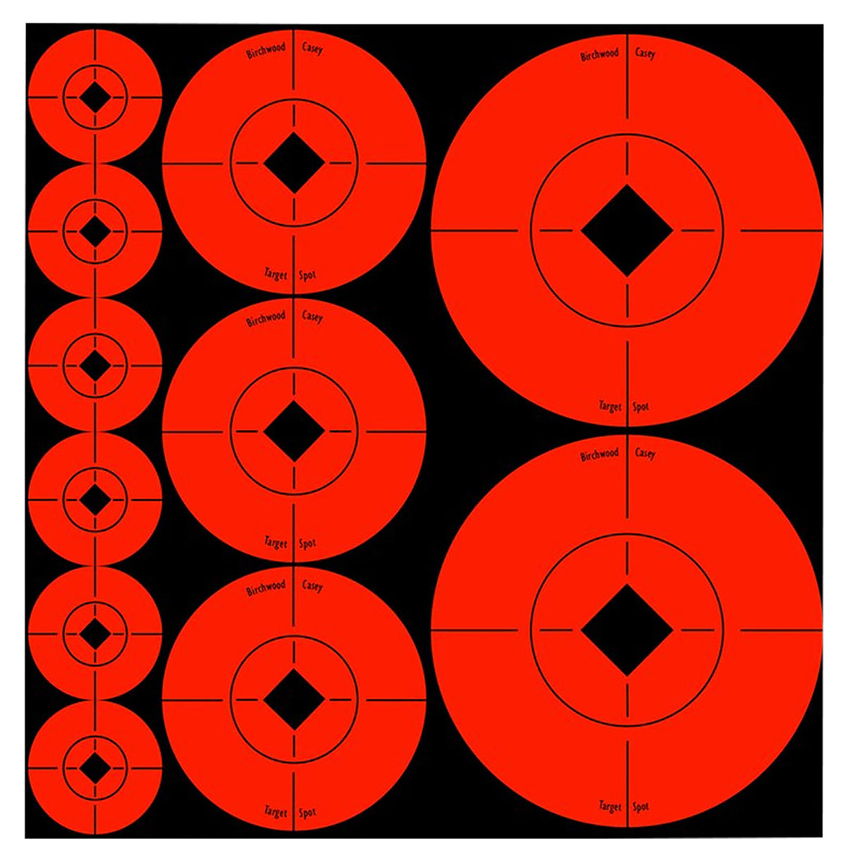 Birchwood Casey 33928 Self-Adhesive Orange Target Spots Bullseye Paper 60 Pack Assorted