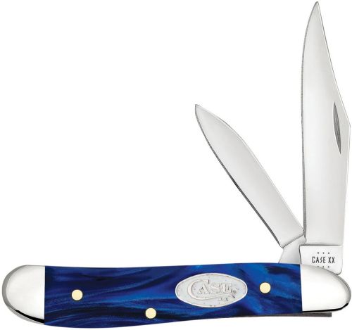 Case Knives Peanut Blue Pearl Kirinite Smooth Handle Knife