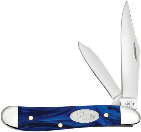Case Knives Peanut Blue Pearl Kirinite Smooth Handle Knife