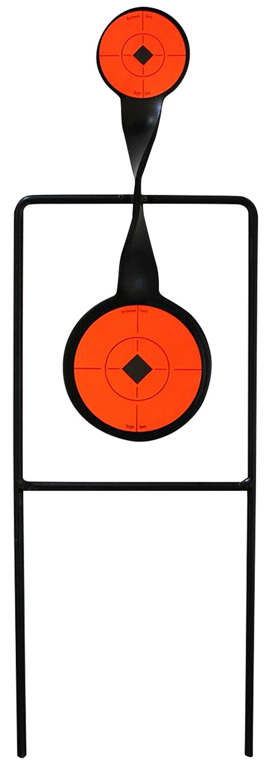 Birchwood Casey 46221 World of Targets Rimfire AR500 Steel Spinner Target with Stand Black/Orange