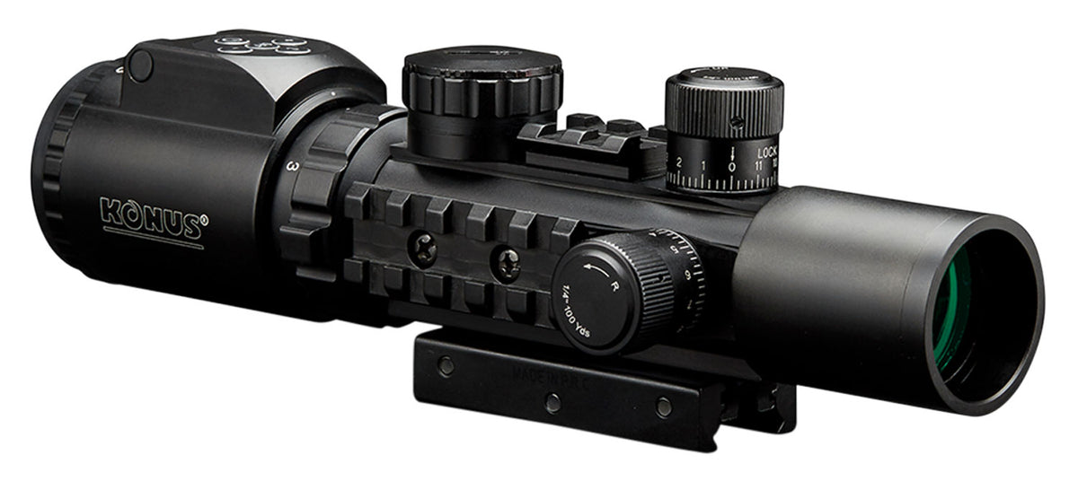 Konus 7170 KonusPro AS-34 34mm Tube 2-6x28mm Dual Illuminated Engraved Mil-Dot Bubble Level Scope