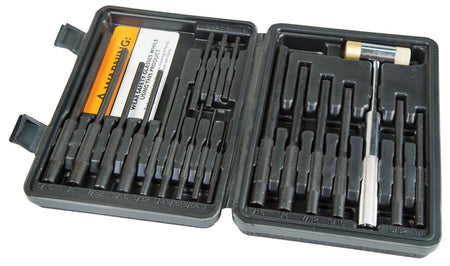 Wheeler 110128 Steel Roll Pin Punch Set with Gunsmithing Hammer