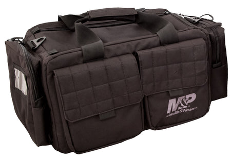 M&P Accessories 110023 Officer Series Tactical Range Bag 22" Black Nylon with Padded Handgun Cases