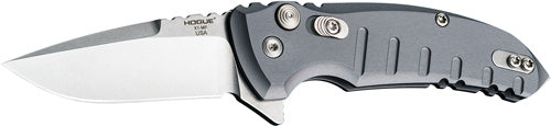 Hogue X1 Microflip 2.75" Drop Point Folder Grey Aluminum Scales