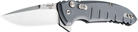 Hogue X1 Microflip 2.75" Drop Point Folder Grey Aluminum Scales