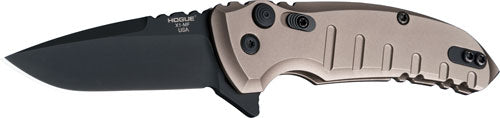 Hogue X1 Microflip 2.75" Black Drop Point Folder FDE Aluminum Scales
