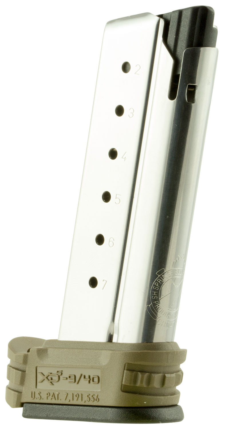 Springfield Armory XD-S XDS4007DE 40 S&W 7-Round Stainless Steel FDE Mag