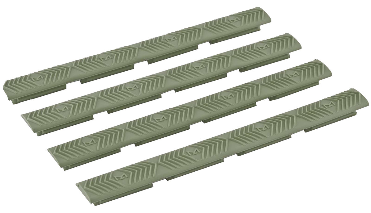 Ergo 4332OD WedgeLok OD Green Rubber M-LOK Slot Covers Low Profile Aggressive Texture 4 Per Pack