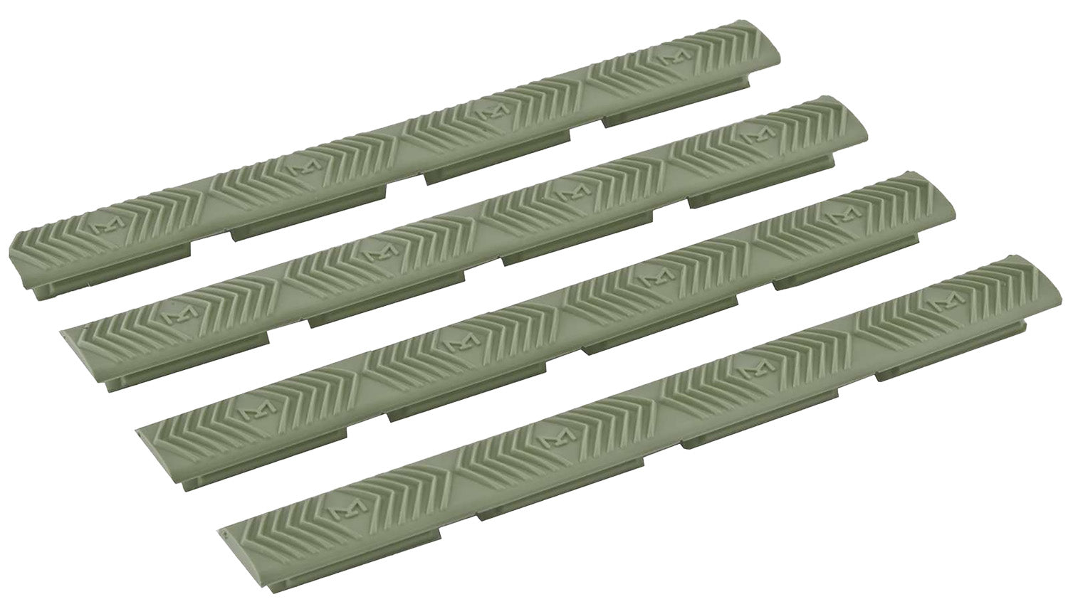 Ergo 4332OD WedgeLok OD Green Rubber M-LOK Slot Covers Low Profile Aggressive Texture 4 Per Pack