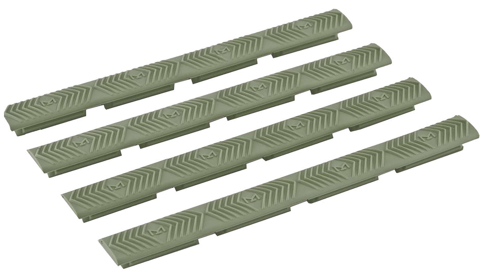 Ergo 4332OD WedgeLok OD Green Rubber M-LOK Slot Covers Low Profile Aggressive Texture 4 Per Pack