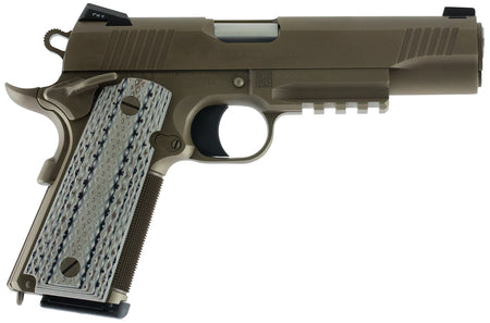 Colt Mfg O1070CQB Limited Edition Government 45 ACP 8+1, 5" Stainless National Match Barrel, Desert Sand Serrated Steel Slide & Frame w/Picatinny Rail, Scalloped Gray G10 Grip, Ambidextrous