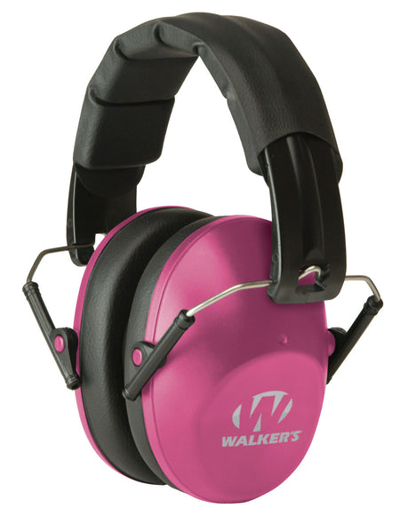 Walker's Pro Low Profile Passive Earmuff 22dB Pink Ear Cups Over-the-Head