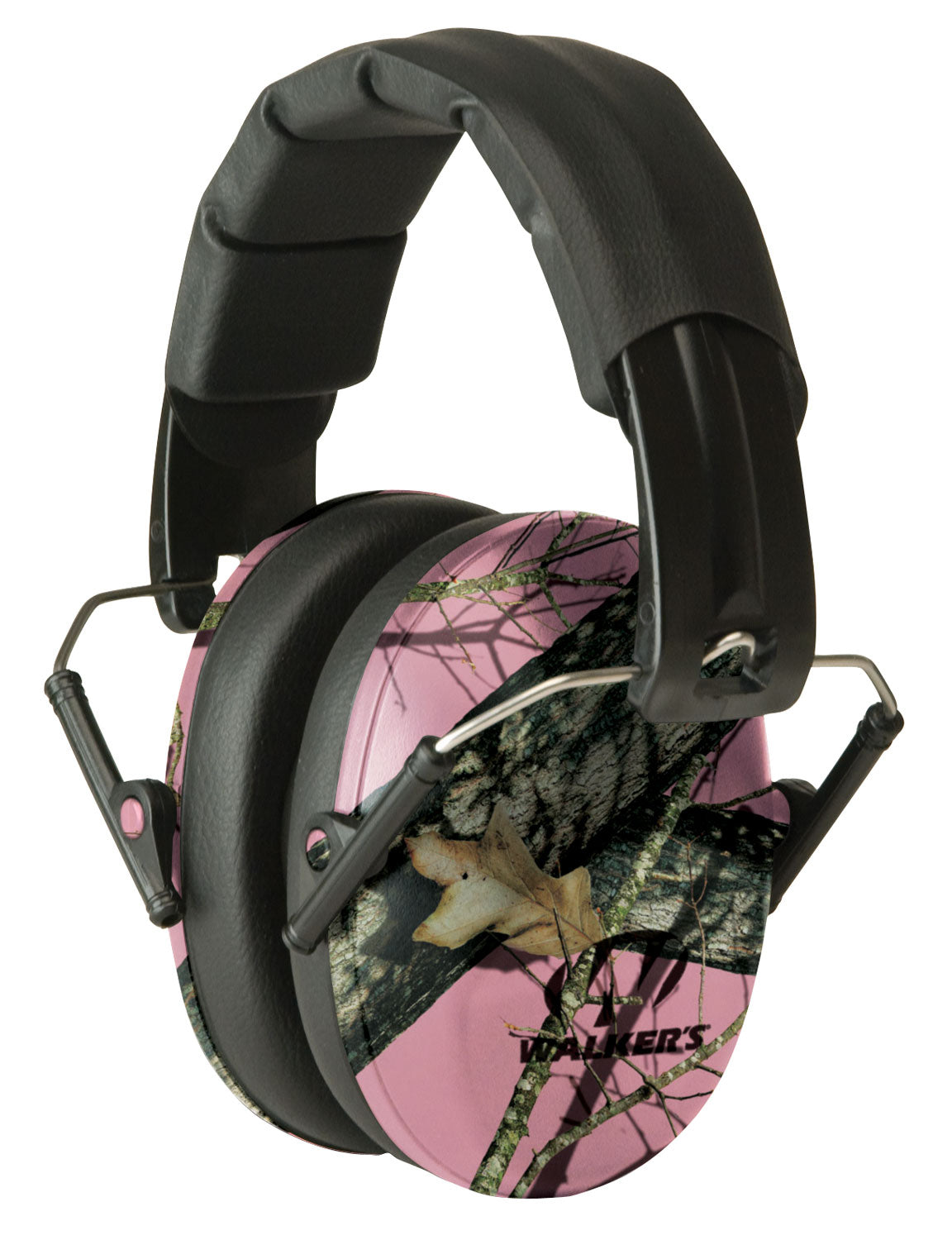 Walker's Pro Low Profile Passive Earmuff 22dB NRR Mossy Oak Pink Camouflage Design