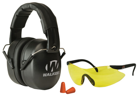 Walker's EXT Range Shooting Muff 3-Piece Combo Kit with Sport Glasses and Foam Ear Plugs