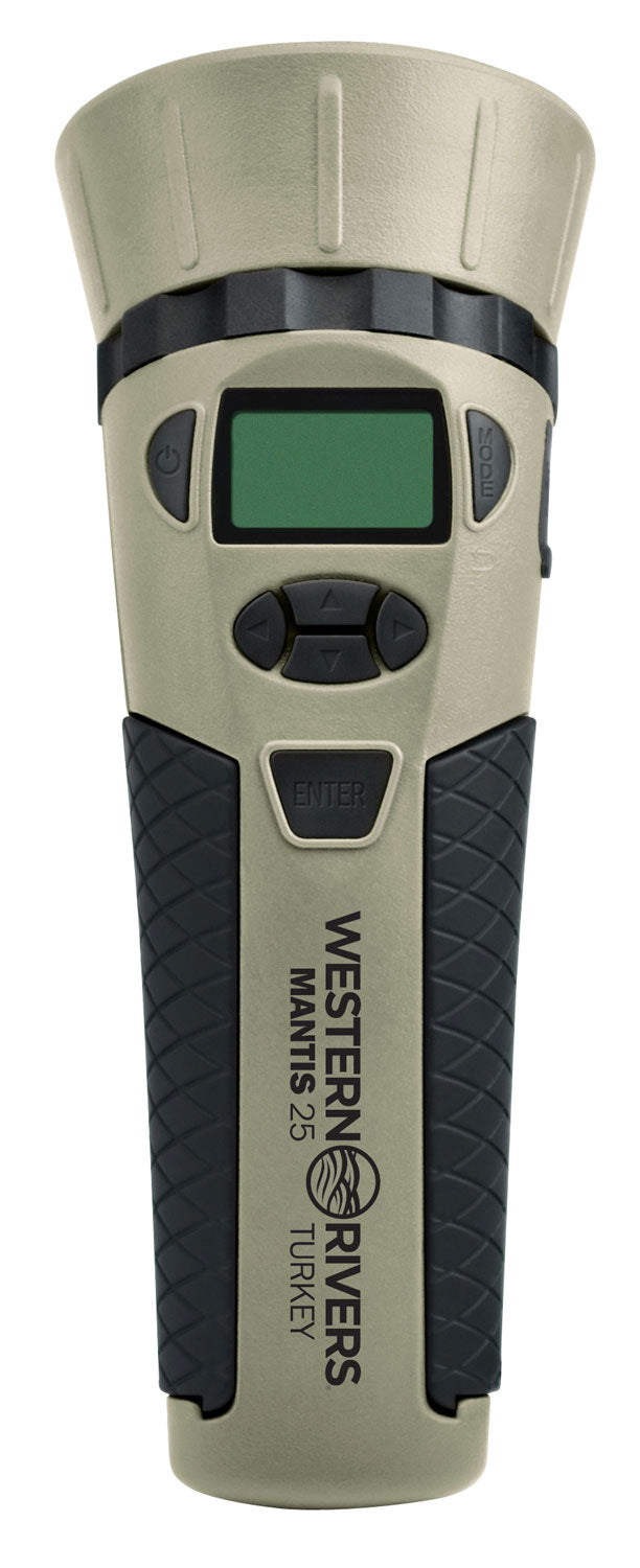 Western Rivers GC25TKY Mantis Turkey Call, 25 Signature Sounds, LED Screen, Tan Plastic