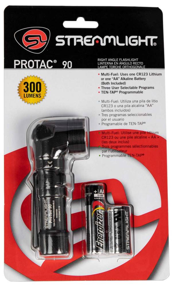 Streamlight ProTac 90 Right-Angle Flashlight Includes CR123 and Alkaline Batteries