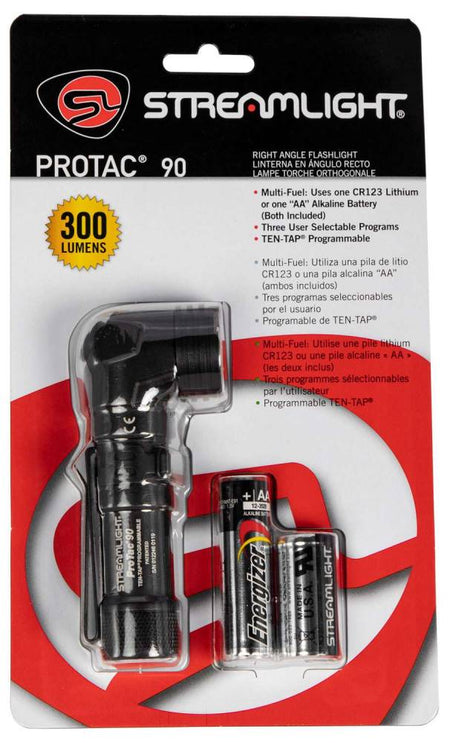 Streamlight ProTac 90 Right-Angle Flashlight Includes CR123 and Alkaline Batteries
