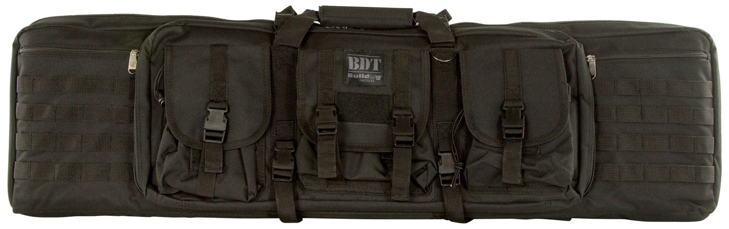 Bulldog BDT4037B Tactical Single Rifle Case 37" Black Nylon, Padded Internal Divider and 3 Accessory Pockets