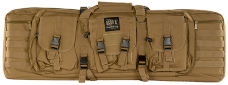 Bulldog BDT4037T BDT Tactical Single Rifle Case Tan Nylon, Deluxe Padded Backstraps and High-Vis Pockets