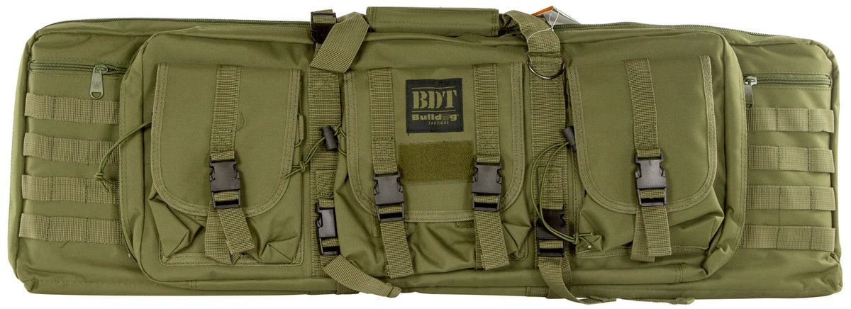 Bulldog BDT4037G Tactical Single Green Nylon Rifle Case, Lockable Zippers and Deluxe Padded Backstraps