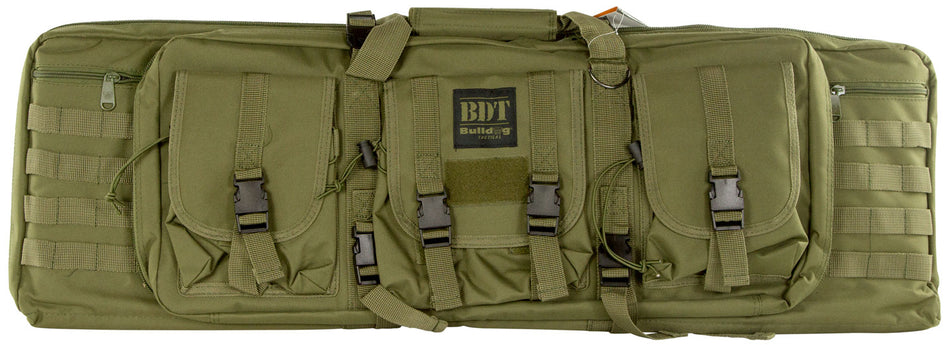 Bulldog BDT4037G Tactical Single Green Nylon Rifle Case, Lockable Zippers and Deluxe Padded Backstraps