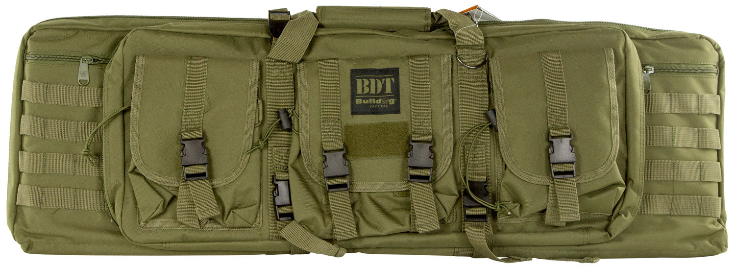 Bulldog BDT3536G Tactical Single 36" Green Nylon Rifle Case, Padded Internal Divider and Lockable Zippers