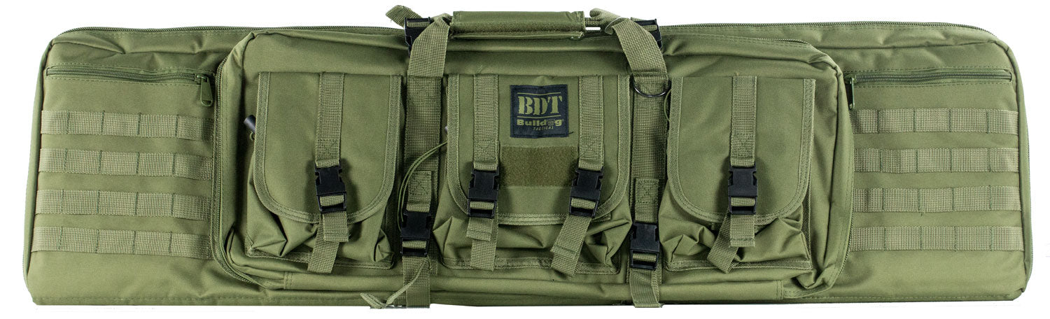 Bulldog BDT4043G BDT Tactical Single Rifle Case 43" Green Nylon, Padded Backstraps and High-Vis Pockets