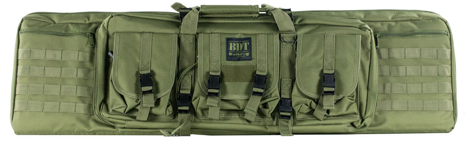Bulldog BDT4043G BDT Tactical Single Rifle Case 43" Green Nylon, Padded Backstraps and High-Vis Pockets