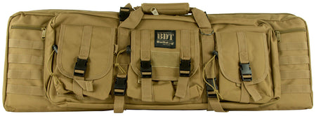 Bulldog BDT6037T Tactical Double 37" Tan Nylon Rifle Case, Lockable Zippers and Deluxe Padded Backstraps