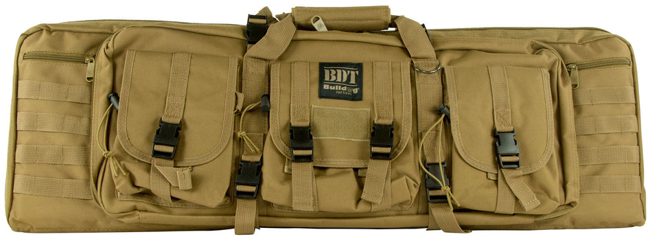 Bulldog BDT6037T Tactical Double 37" Tan Nylon Rifle Case, Lockable Zippers and Deluxe Padded Backstraps