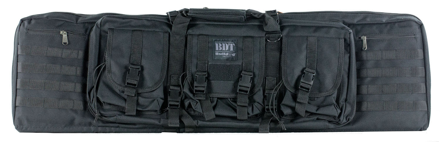 Bulldog BDT6043B Tactical Double 43" Black Nylon Rifle Case, Lockable Zippers and Deluxe Padded Backstraps